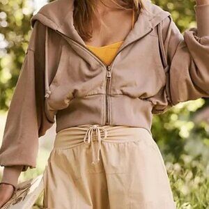 Free People Movement cropped zip hoodie size M